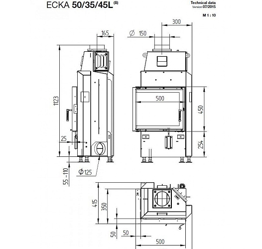 Hoxter ecka 50/35/45 l/r со стальным дымосборником, 2 стекла_1